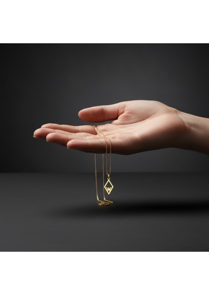 14 Ayar Altın Kolye Ucu "W"harfi GM619 1 gr fiyatları