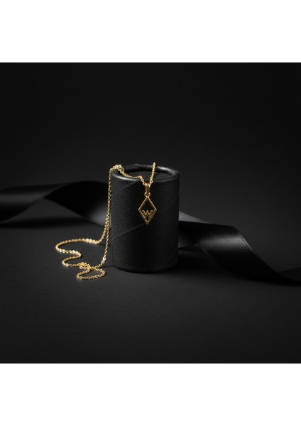 14 Ayar Altın Kolye Ucu "W"harfi GM619 1 gr modelleri