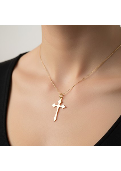 14 Ayar Altın Kolye Ucu haç GM161 1 gr