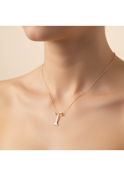 14 Ayar Altın Kolye Ucu Harf T GM3099 0.5 gr