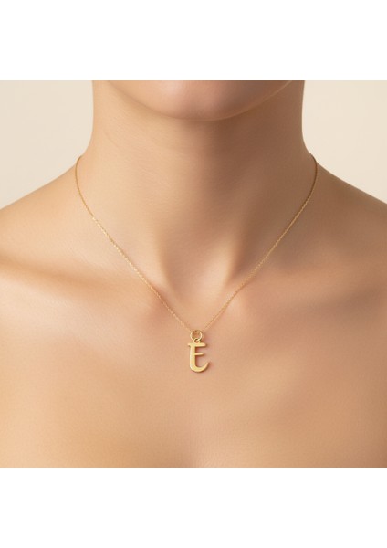 14 Ayar Altın Kolye Ucu "E"harfi GM748 1 gr