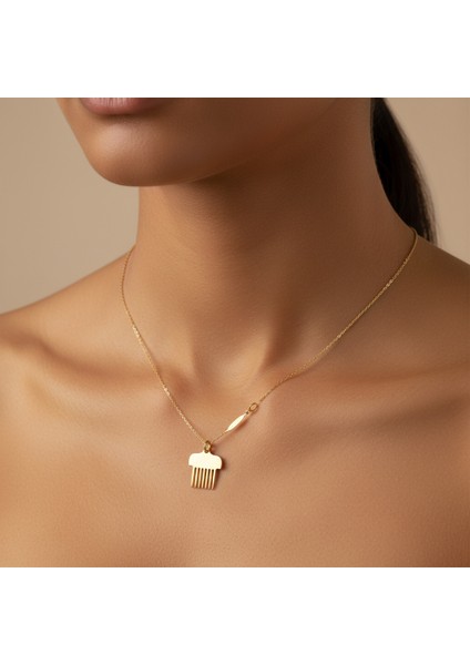 14 Ayar Altın Kolye Ucu tarak GM202 1 gr