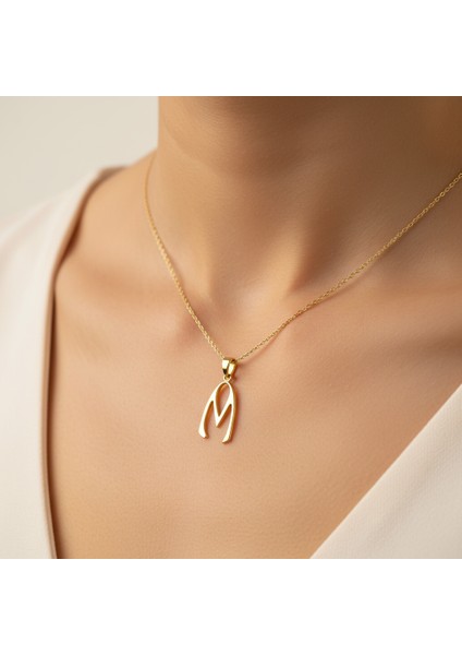 14 Ayar Altın Kolye Ucu Harf M GM2999 1 gr