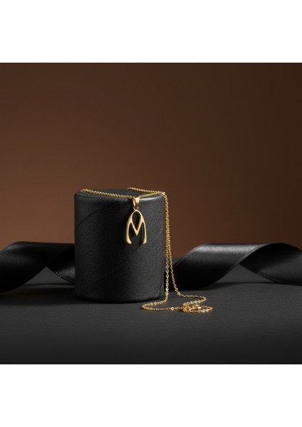 14 Ayar Altın Kolye Ucu Harf M GM2999 1 gr modelleri