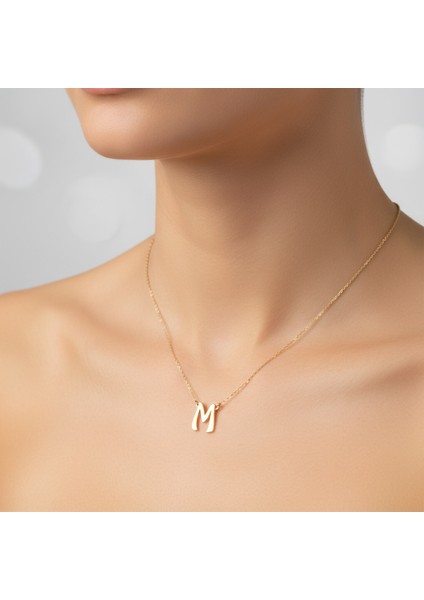 8 Ayar Altın Kolye Ucu Harf M GM3004 0.5 gr