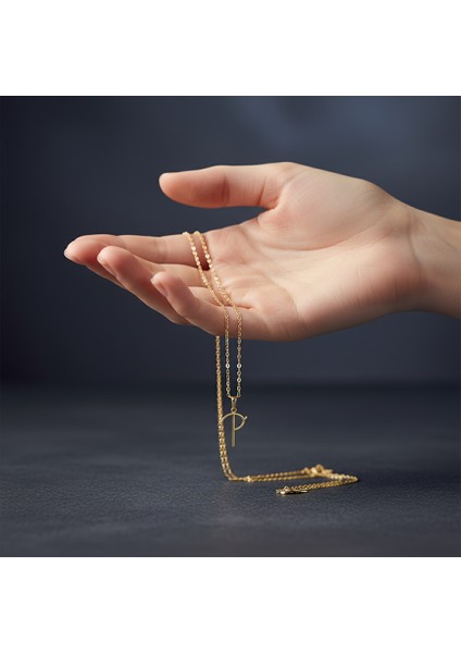 14 Ayar Altın Kolye Ucu "P"harfi GM722 1 gr fiyatları