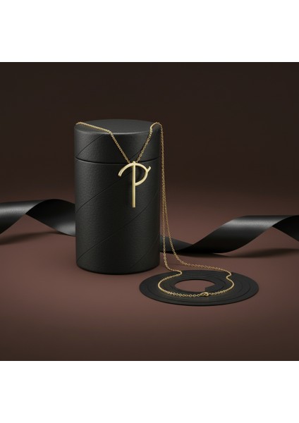 14 Ayar Altın Kolye Ucu "P"harfi GM722 1 gr modelleri