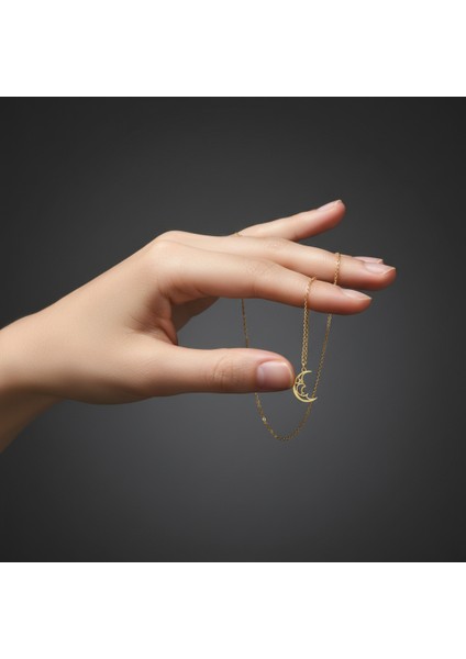 14 Ayar Altın Kolye Ucu ay GM122 1 gr fiyatları