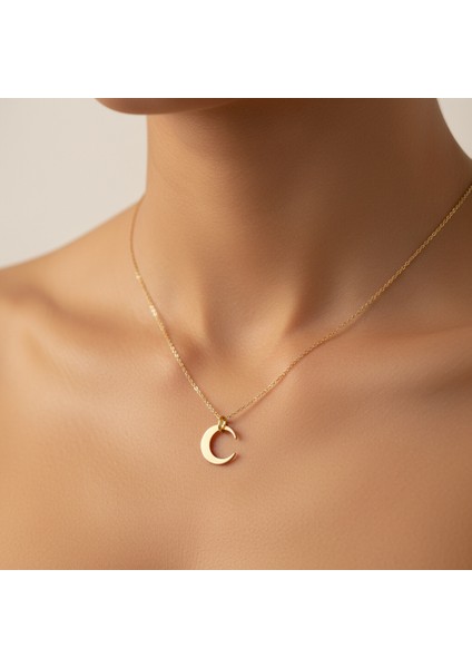 14 ayar altın kolye ay GM19 1 gr