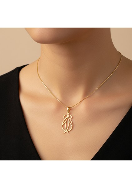 14 Ayar Altın Kolye Ucu Papyon GM3236 1 gr