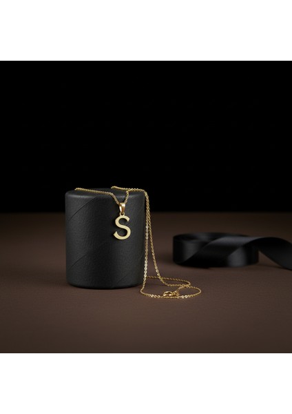 14 ayar altın kolye "S"harfi GM657 1 gr modelleri