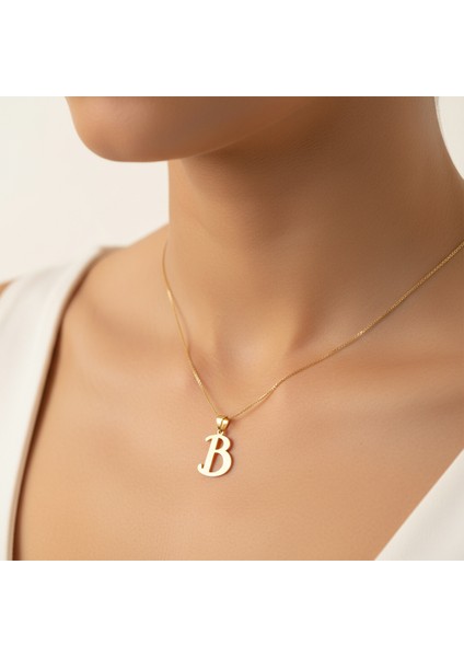 14 Ayar Altın Kolye Ucu Harf B GM2690 0.5 gr