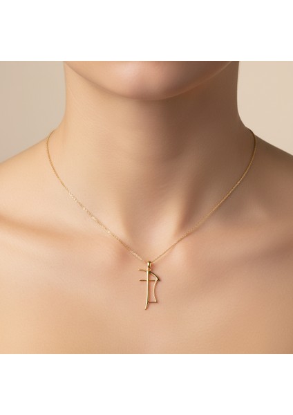 14 Ayar Altın Kolye Ucu hatlar GM42 1 gr