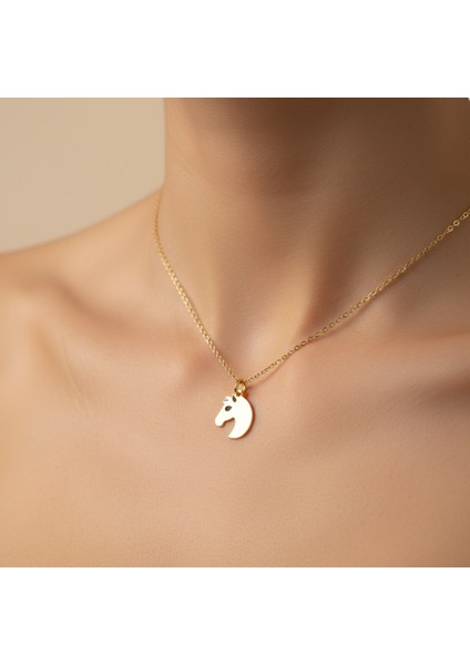 14 Ayar Altın Kolye Ucu At GM63 0.5 gr