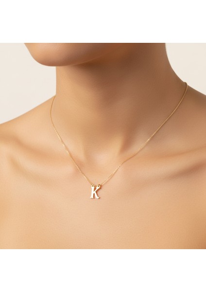 14 Ayar Altın Kolye Ucu Harf K GM2832 0.5 gr