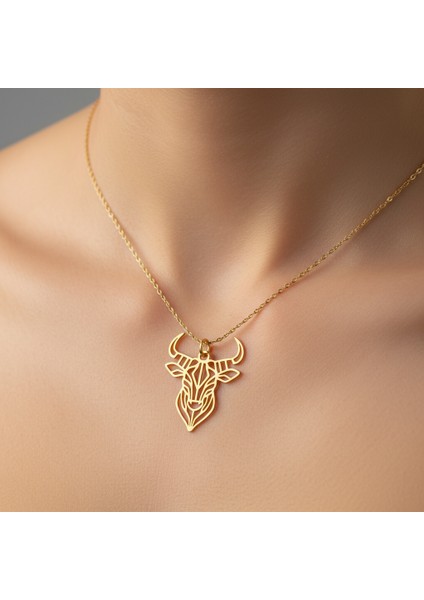 14 Ayar Altın Kolye Ucu Boğa GM3121 0.5 gr