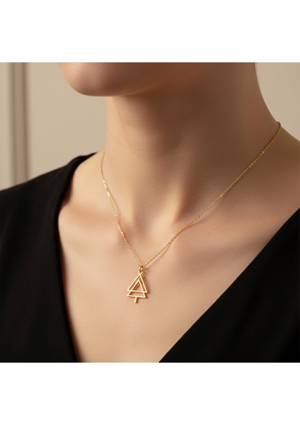 Tabitela 8 Ayar Altın Kolye Ucu Yılbaşı Ağacı Ya Noel Ağacı GM288 1 gr