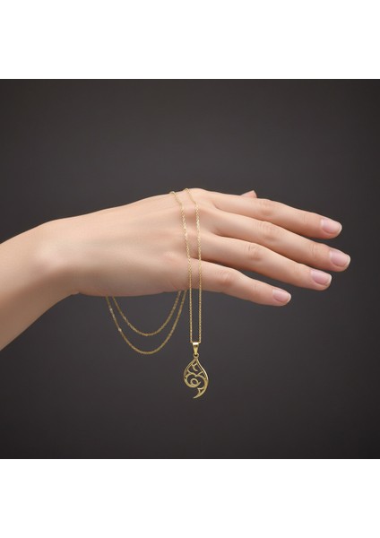 8 Ayar Altın Kolye Ucu Dalga GM1576 0.5 gr fiyatları