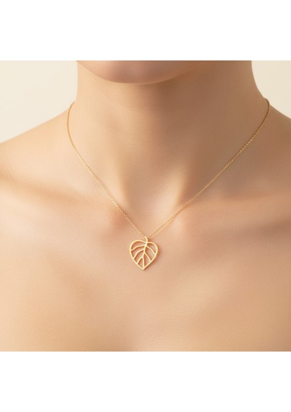 14 Ayar Altın Kolye Ucu yaprak GM29 1 gr