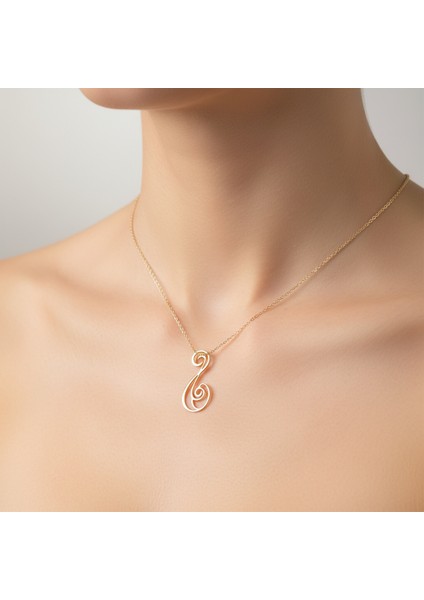 14 Ayar Altın Kolye Ucu nota GM437 1 gr