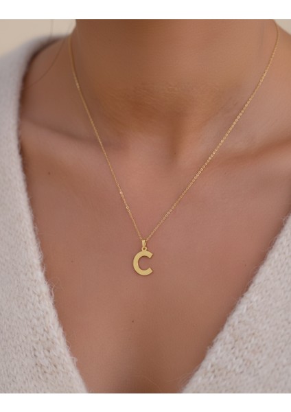 14 Ayar Altın Kolye Ucu Harf C GM2862 0.5 gr