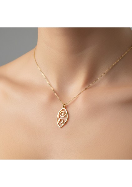 14 Ayar Altın Kolye Ucu dalga GM58 1 gr