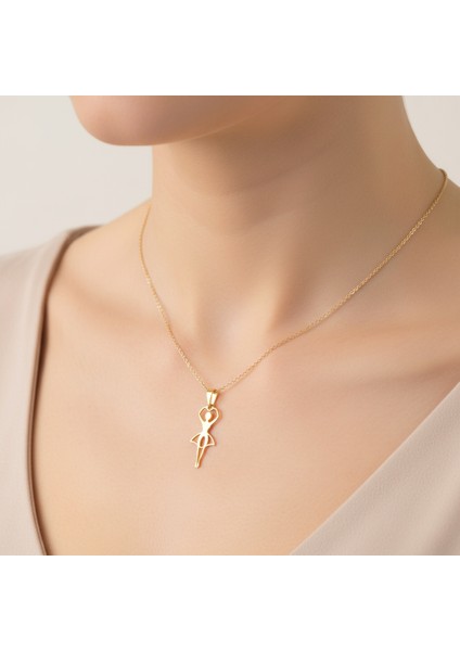 14 Ayar Altın Kolye Ucu Balerin GM3346 0.5 gr