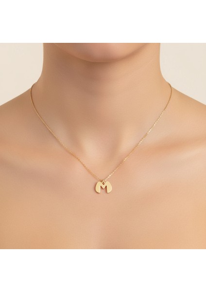 14 Ayar Altın Kolye Ucu Harf M GM3000 0.5 gr