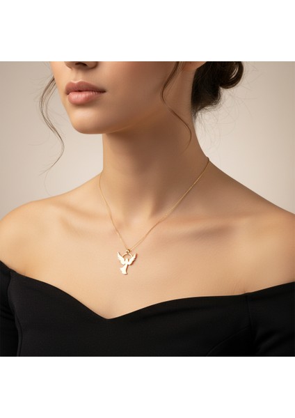 14 Ayar Altın Kolye Ucu melek GM158 1 gr