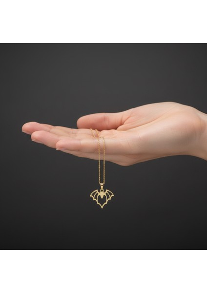 8 Ayar Altın Kolye Ucu Yırtıcı Yarasa GM2123 0.5 gr fiyatları