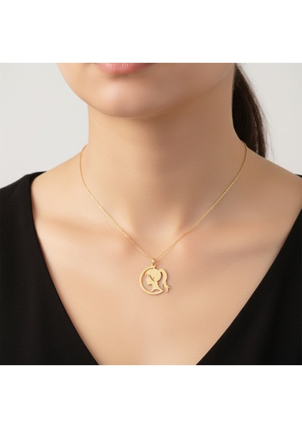 Tabitela 8 Ayar Altın Kolye Ucu Kız GM1060 0.5 gr