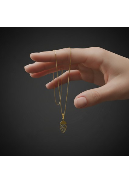 8 Ayar Altın Kolye Ucu Meşe GM3464 0.5 gr fiyatları