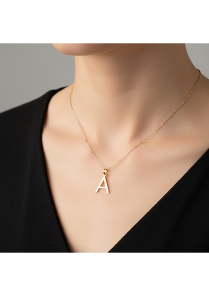 8 Ayar Altın Kolye Ucu Harf A GM2623 0.5 gr