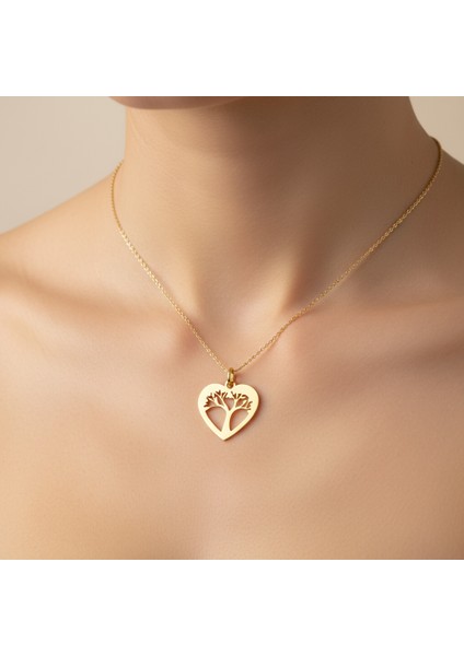 Tabitela 8 Ayar Altın Kolye Ucu Kalp GM946 0.5 gr