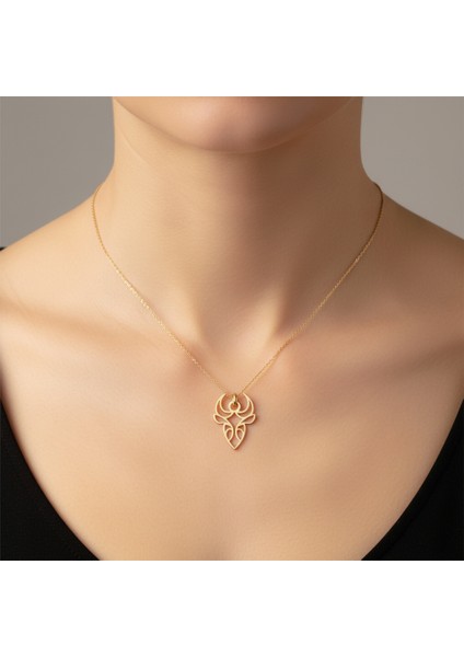 14 Ayar Altın Kolye Ucu Boğa GM3124 0.5 gr