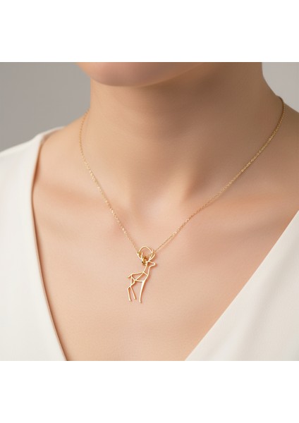 14 Ayar Altın Kolye Ucu geyik GM426 1 gr