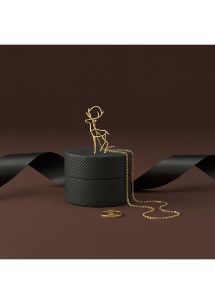 14 Ayar Altın Kolye Ucu geyik GM426 1 gr modelleri