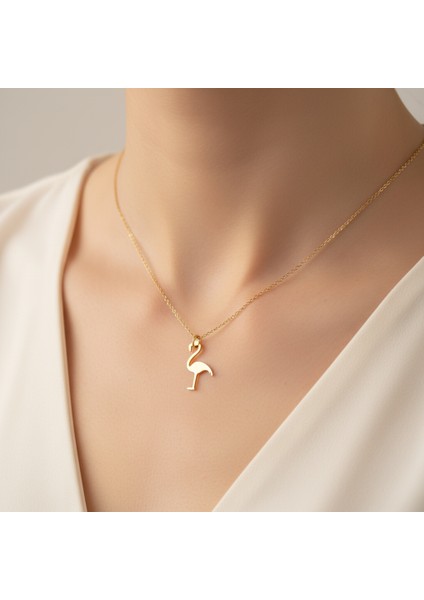 14 ayar altın kolye flamingo GM279 1 gr