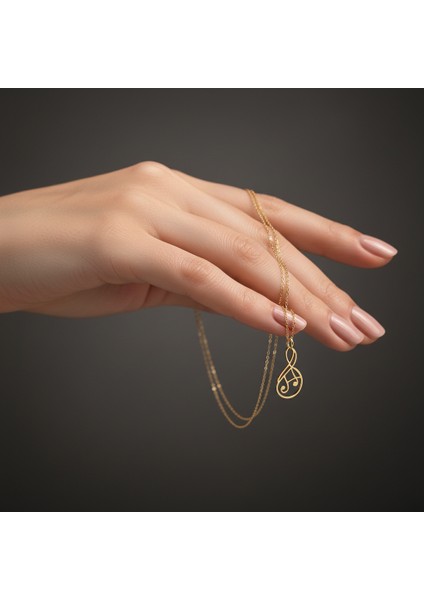 14 Ayar Altın Kolye Ucu nota GM18 1 gr fiyatları