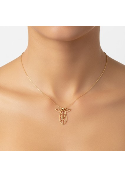 14 Ayar Altın Kolye Ucu Keçi GM2376 0.5 gr