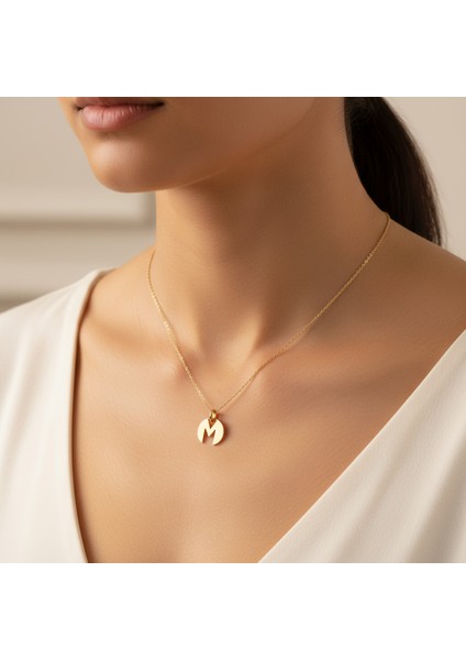 8 Ayar Altın Kolye Ucu Harf M GM3001 0.5 gr