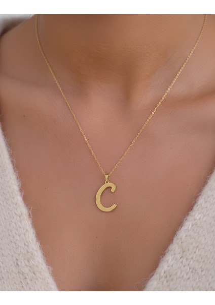 8 Ayar Altın Kolye Ucu Harf C GM2865 1 gr