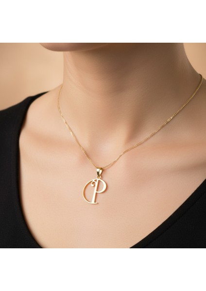 14 Ayar Altın Kolye Ucu Harf P GM2964 1 gr