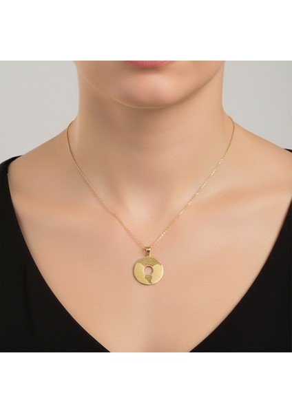 14 Ayar Altın Kolye Ucu Gramofon Plakası GM1761 0.5 gr