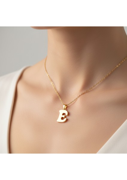 14 Ayar Altın Kolye Ucu Harf E GM2890 0.5 gr