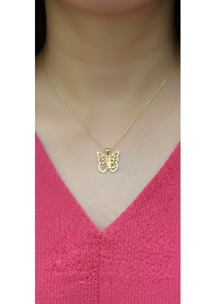 14 Ayar Altın Kolye Ucu "e"harfi GM1350 0.5 gr