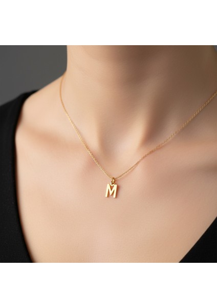 14 Ayar Altın Kolye Ucu Harf M GM3009 1 gr