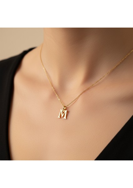 14 Ayar Altın Kolye Ucu Harf M GM3008 1 gr