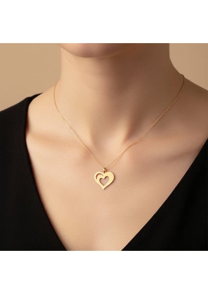 14 Ayar Altın Kolye Ucu kalp GM415 1 gr