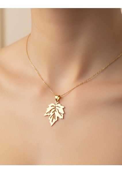 14 Ayar Altın Kolye Ucu Yaprak GM1788 0.5 gr